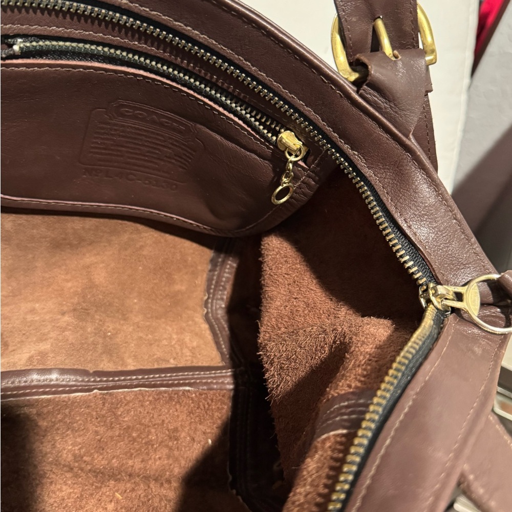 Coach Waverly Brown Leather Tote Bag - Picture 8 of 15